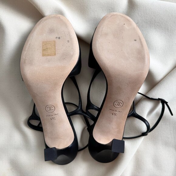 Chanel High Heel Ankle Strap Sandals in Black, size 41C - Picture 8 of 15